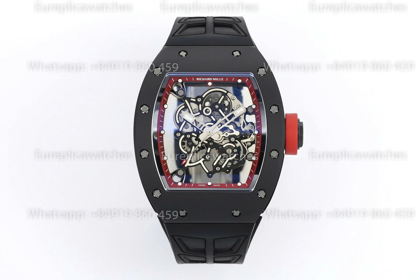 Usine ZF - RICHARD MILLE RM055 NTPT V3 Boîtier en céramique noire Cadran rouge