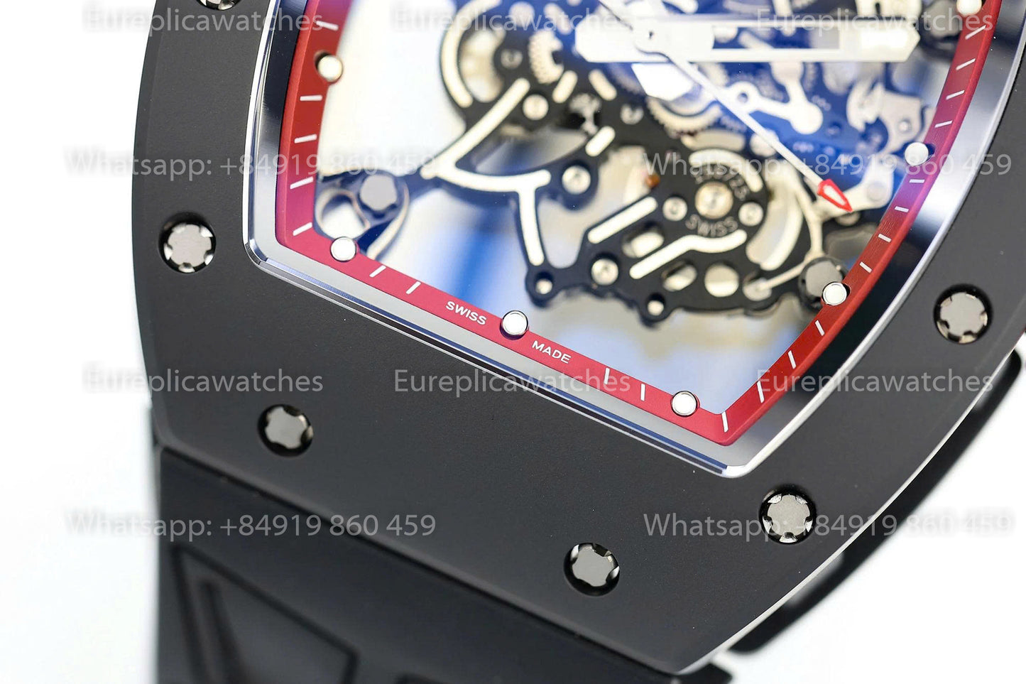 Usine ZF - RICHARD MILLE RM055 NTPT V3 Boîtier en céramique noire Cadran rouge