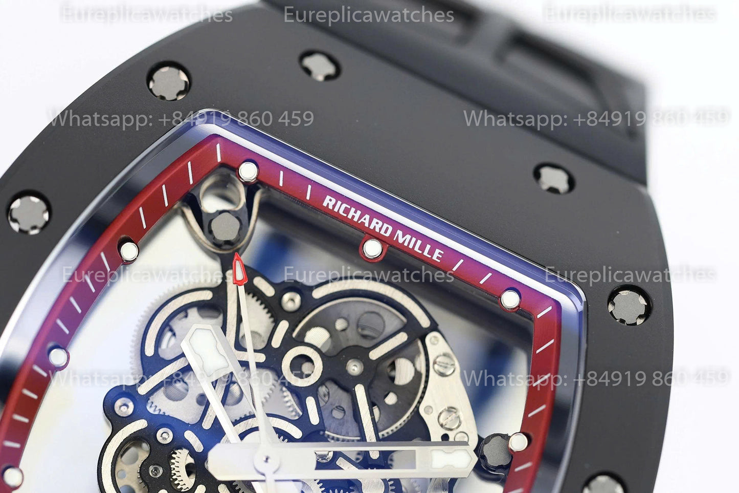 Usine ZF - RICHARD MILLE RM055 NTPT V3 Boîtier en céramique noire Cadran rouge