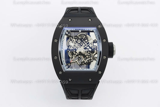 ZF Factory - RICHARD MILLE  RM055  NTPT V3 Black Ceramic Case Silver Dial