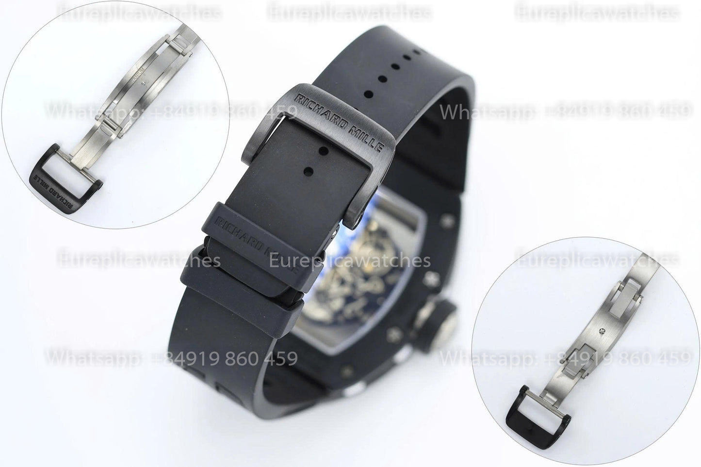 Usine ZF - RICHARD MILLE RM055 NTPT V3 Boîtier en céramique noire Cadran argenté