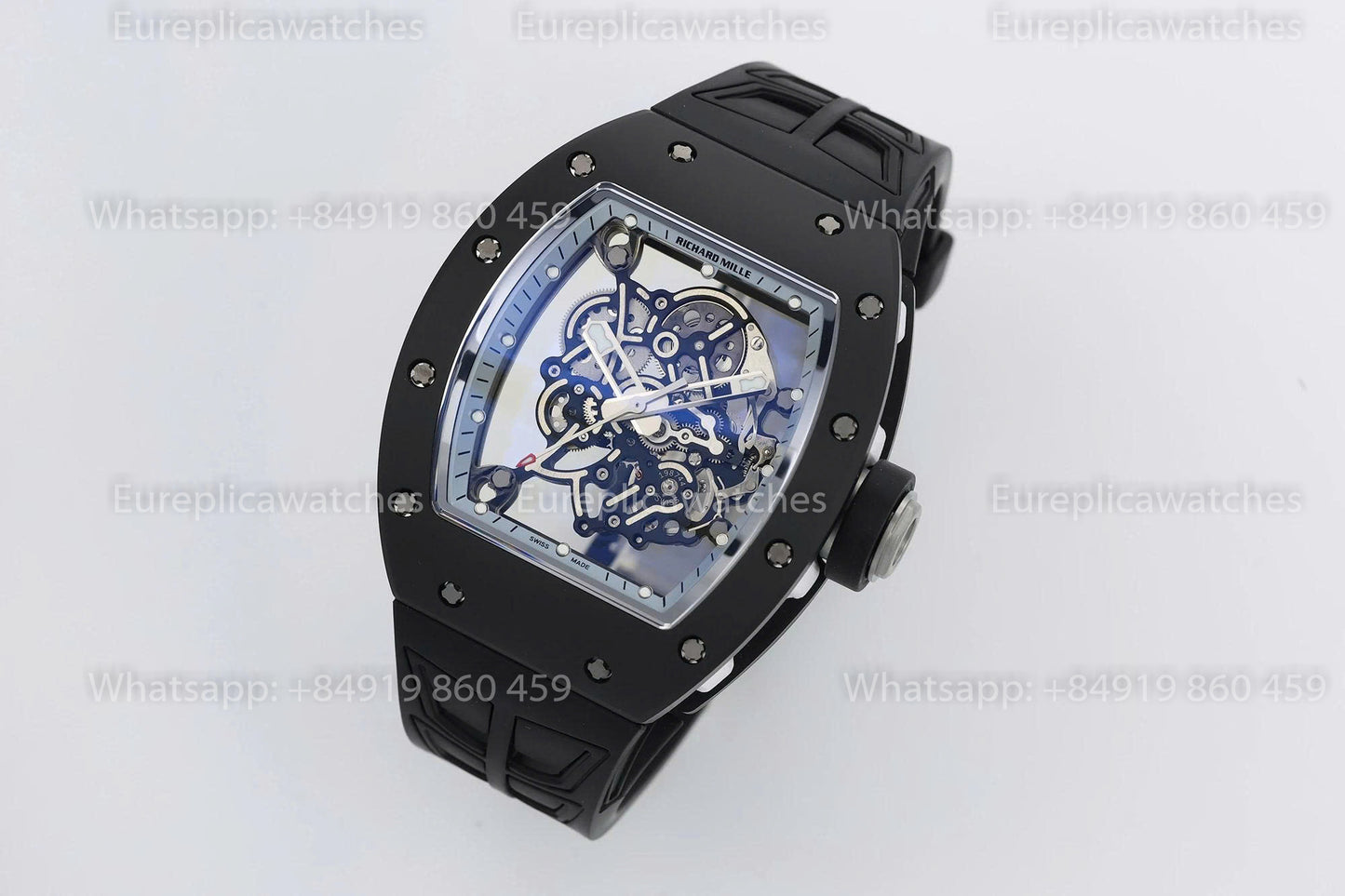 Usine ZF - RICHARD MILLE RM055 NTPT V3 Boîtier en céramique noire Cadran argenté