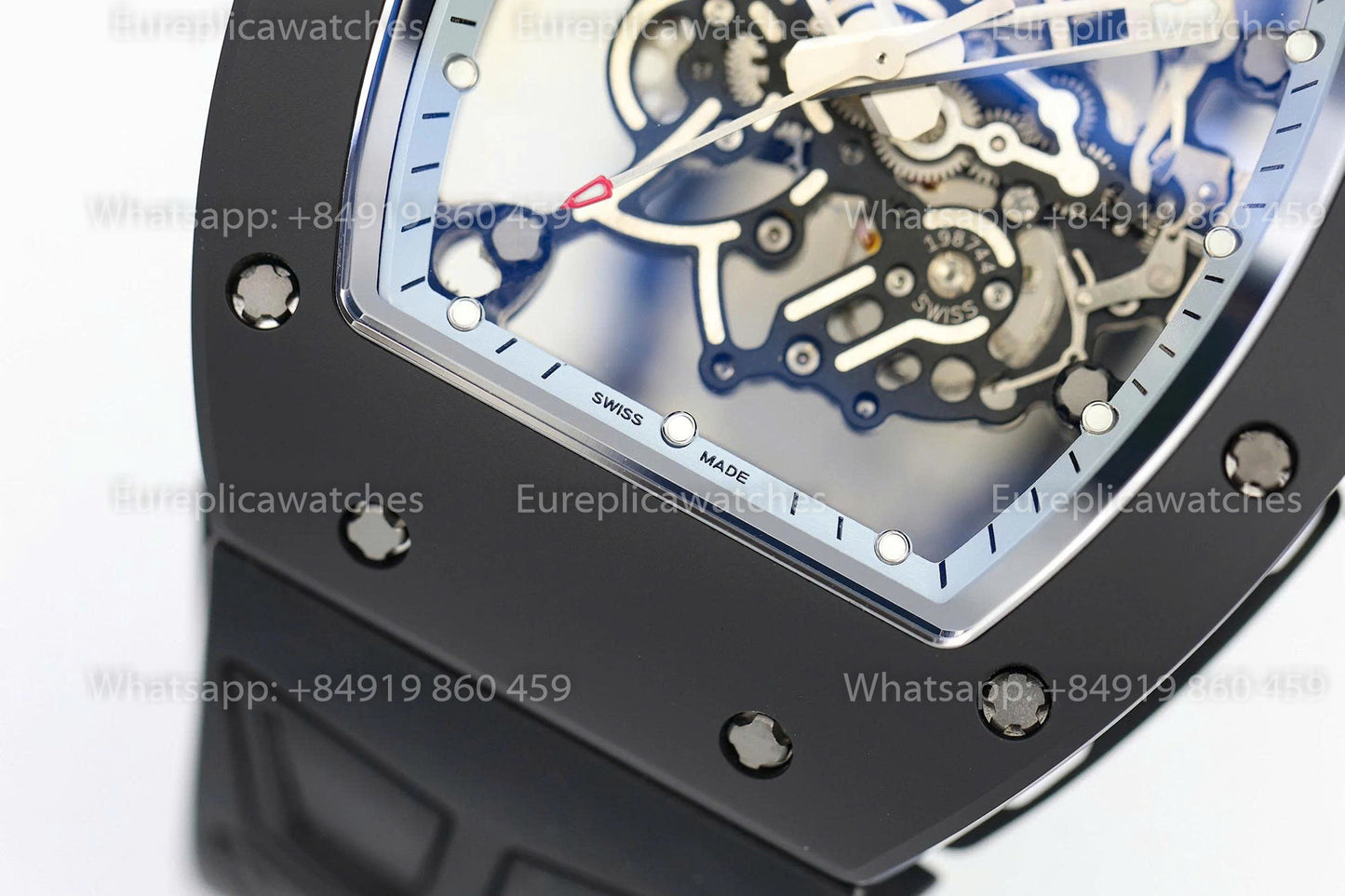 Usine ZF - RICHARD MILLE RM055 NTPT V3 Boîtier en céramique noire Cadran argenté