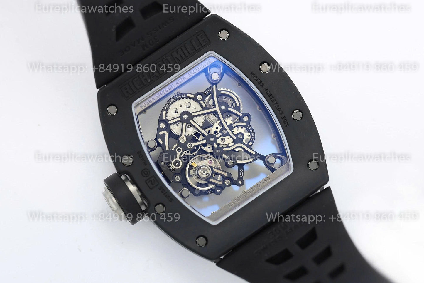 Usine ZF - RICHARD MILLE RM055 NTPT V3 Boîtier en céramique noire Cadran argenté
