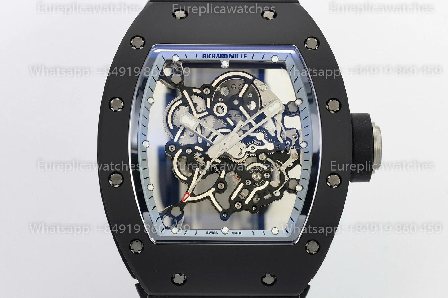 Usine ZF - RICHARD MILLE RM055 NTPT V3 Boîtier en céramique noire Cadran argenté