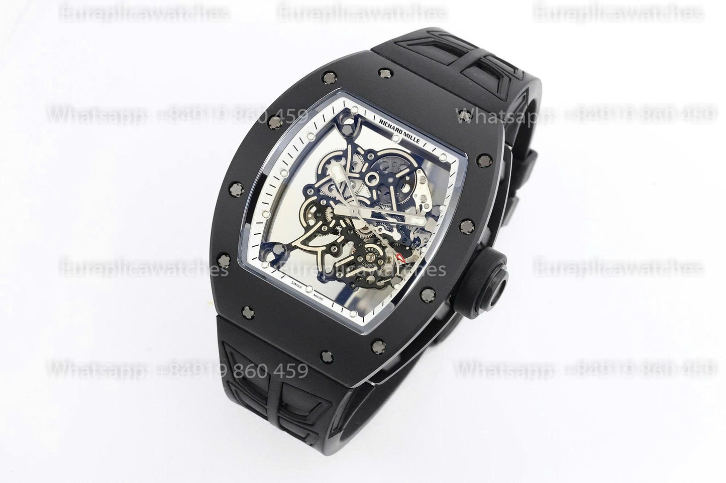 Usine ZF - RICHARD MILLE RM055 NTPT V3 Boîtier en céramique noire Cadran blanc