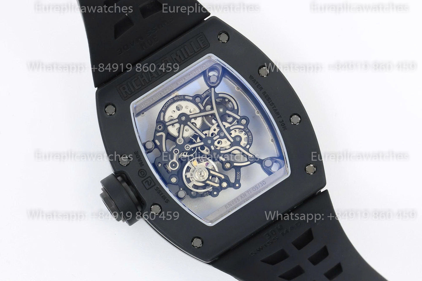 Usine ZF - RICHARD MILLE RM055 NTPT V3 Boîtier en céramique noire Cadran blanc