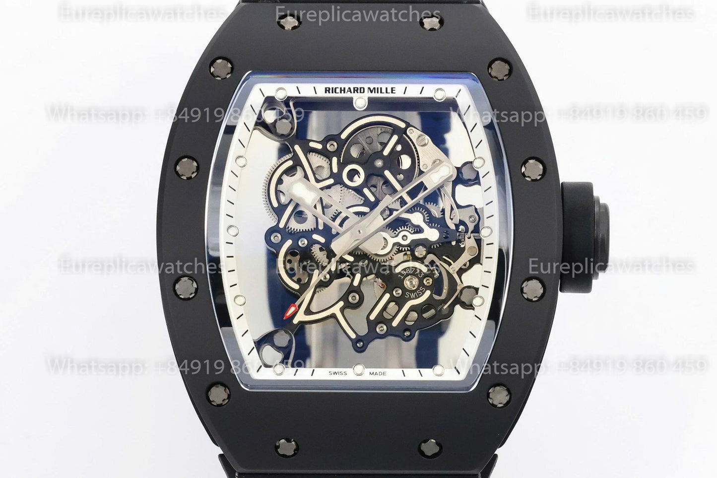 Usine ZF - RICHARD MILLE RM055 NTPT V3 Boîtier en céramique noire Cadran blanc