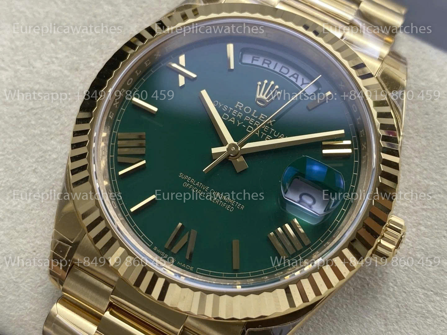 VSF Factory - Rolex Day Date 40 M228238 Cadran Vert Or Jaune VS Factory V2