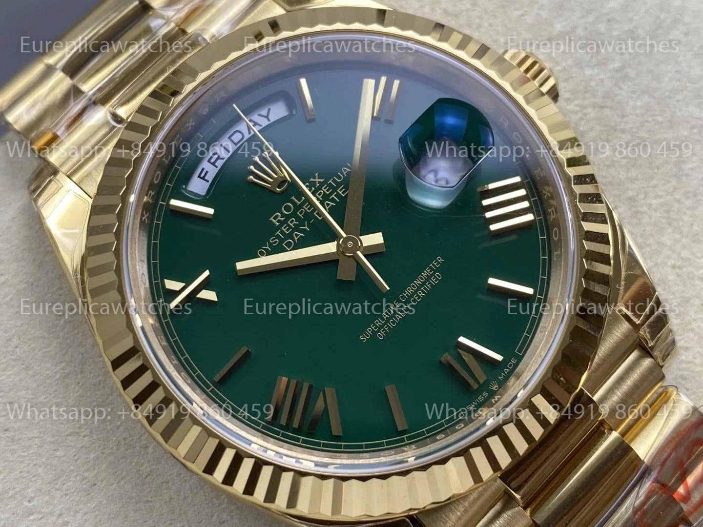 VSF Factory - Rolex Day Date 40 M228238 Cadran Vert Or Jaune VS Factory V2